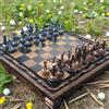 Senza marchio Set scacchi Impero romano - stile antico fatto a mano con tavola vintage in n...