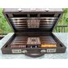Senza marchio Set Backgammon Ecopelle di Coccodrillo - Gioco da tavolo vintage fatto a...