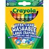CRAYOLA I Lavabilissimi Maxi Pastelli a Cera Ultra-Lavabili, per Scuola e Tempo Libero, Colori Assortiti, 8 Pezzi, 52-3282