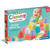 Clementoni Clemmy - Set 20 Mattoncini per Costruzioni, Gioco Prima Infanzia Made in Italy, Bambini 6-36 Mesi, 100% Igienici e Lavabili, per Sviluppare Manualità, Percezione Visiva e Fantasia, 17989