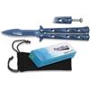 MARTINEZ ALBAINOX COLTELLO BUTTERFLY RAINBLUE TWISTER LAMA 9CM CHIUSURA REGOLABILE