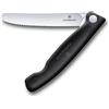 Victorinox Swiss Classic Coltello da picnic pieghevole per escursioni, Frutta, verdura, panini, salsicce, Lama seghettata, extra affilata, Nero