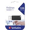 VERBATIM USB VERBATIM 128GB DRIVE 2.0 PINSTRIPE BLACK