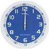 techno line WT 8971 Orologio da Parete Radio, Struttura in Metallo, Bianco/Blu, 30x4.2x30 cm