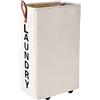 Homlikelan, Cesto portabiancheria grande da 70 l, alto e stretto, con ruote, cestino sottile per vestiti, 69,8 cm, beige