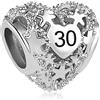 MiniJewelry Ciondoli a forma di cuore con scritta in lingua inglese 13, 16, 18, 21, 30, 40, 50, 60 anni, adatti per braccialetti Pandora, stella, anniversario, Natale, regalo per figlia, donna, nipote