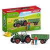 SCHLEICH 42608 Trattore con rimorchio , da 3 anni, FARM WORLD - Playset, 50 pezzi