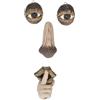 Relaxdays Accessori Decorativi per Alberi, Set 4 Parti Raffiguranti il Viso di una Persona, in Poliresina, Marrone Beige