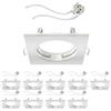 ledscom.de 10x cornice da incasso a soffitto RIR cornice da incasso angolare bianca opaca (LED/alogena/MR16/50mm) incl. presa GU5.3