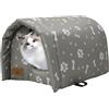 Vinnypet Casetta per Gatti per Esterni Cuccia per Animali Domestici da Esterno Resistente Alle Intemperie Tenda con Cuscino Rimovibile per Cani e Gatti 42x31x28cm
