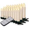 Forever Speed Miafamily, set di candele natalizie con 20 o 60 LED, senza fili, per albero di Natale, con telecomando, Custodia bianca latte., 20er