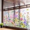 WandSticker4U®- Adesivi finestre FIORI di CAMPO colorato (95x59 cm) I Adesivi per vetri finestre grandi decorativi fiori I Primavera decorazioni vetrofanie fiori soggiorno camera cucina (senza colla)