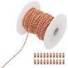PATIKIL 10m/32.8ft Catena a Sfera con Perline, Catena di Trazione in Acciaio Inossidabile da 2.4mm con 20 Connettori per Catena di Etichette, Anelli Portachiavi, Oro Rosa