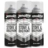JENOLITE Directorust Vernice spray per barbecue e stufa - Nero opaco - Resistente alle alte temperature Fino a 650°C - 3 x 400ml