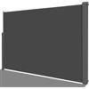 LIFERUN Tenda da Sole Laterale 180 x 400 cm (H x L),Tendone Laterale Estensibile,Tenda Sole Allungabile,Tenda Laterale Avvolgibile,Impermeabile,Protezione Solare,Rivestimento in PU,per Balcone,Terrazzo,Grigio