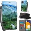 PHINIENLAND Cover per Samsung Galaxy A53 5G Case PU Pelle Custodia [Kickstand] [Chiusura magnetica] [Slot per Schede], Portafoglio Flip Custodia per Samsung A53 5G,Foresta