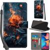 PHINIENLAND Cover per Samsung Galaxy A20e / A10e Case PU Pelle Custodia [Kickstand] [Chiusura magnetica] [Slot per Schede], Portafoglio Flip Custodia per Samsung A20e,Fiamma