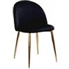 Sedia Velvet in Velluto Nero Gambe Robuste Effetto Oro