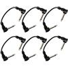 Hosa CFS-606, Guitar Patch Cable, Molded Right-angle to Same, 6 in, 6 pc
