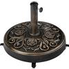Yaheetech Base per Ombrellone da Giardino con Ruote Base Autoportante Rotonda in Stile Rustico Vintage con Motivo a Rose per Esterno Spiaggia Terrazzo (Bronzo)