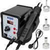 Leikurvo Stazione di saldatura ad aria calda 858D, 700 W, stazione di saldatura ad aria calda, saldatrice ad aria calda, temperatura regolabile e volume dell'aria, display digitale, 100 - 450 °C, auto Start