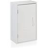 Relaxdays Mobiletto da Bagno Pensile, Ripiano Regolabile, Armadietto da Parete Chiusura Magnetica, 50x30x18,5 cm, Bianco