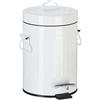 Relaxdays Pattumiera Vintage con Pedale, Cestino per la Spazzatura per Bagno e Cucina, 3 Litri, Bianco