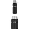 Thermos, thermos, in acciaio inox, Acciaio INOX, Nero, 7,5 x 7,5 x 24,4 cm + Thermos per Alimenti, Acciaio Inossidabile., Acciaio Inox, Nero, 9,3 x 9,3 x 18,5 cm