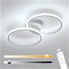 Toolight Plafoniera LED Soffitto Dimmerabile, 38W Lampada da Soffitto Camera da Letto con Telecomando 3000K-6500K, Plafoniera LED Moderna Rotonda per Cucina Soggiorno Corridoio, Bianco, 54CM