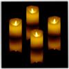 Relaxdays Candele a LED, Set da 4 Ceri con Funzione Timer e Fiamma Oscillante Finta, Lumini HxD 10x7,5 cm, Bianco Crema