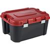 Keter ALLIBERT 229230, Totem - Baule con 4 ruote in plastica, misure: 79,7 X 59,7 x 40,79 cm, capienza 140 L, colore: Nero/Rosso
