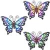 dreamskip Confezione da 3 decorazioni da parete in metallo a forma di farfalla, decorazione per esterni, scultura primaverile da appendere alla parete per giardino, patio, recinzione, cortile,