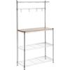 Amazon Basics Scaffale da panettiere, 3 ripiani, In legno/cromato, 35.56 cm x 91.44 cm x 161.04 cm