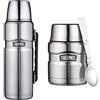 Thermos, Bottiglia Isolante Stainless King, in Acciaio Inox Satinato, capacità 0,47 l, Grigio, 4003.205.120 + Thermos Speisegefäß Stainless King, Steel 0,47L 4001.205.047