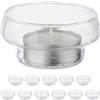 Relaxdays Vasetti Portacandele Galleggianti, Set 12, Porta Candele e Lumini da Acqua, HxD 3,5x6,5 cm, Vetro, Trasparente