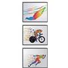 Summit Designs Ironman Triathlon Wall Art Decor - Set di 3 foto (20 x 25 cm) poster - nuoto, bicicletta, corsa, corsa uomo donna sport