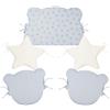Bibo Set 5 cuscini paracolpi per culla e lettino Softy azzurro
