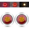 Biqing Rotondo Luci Posteriori per Rimorchio LED 24V, 4 Fanali LED Rimorchio 16LED Fanale Posteriore Freno Segnale di Girata Riflettore Luce per Camion,2pcs (Rosso&Giallo)