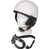 MIL-TEC Casco a scodella con occhiali (Bianco/L)