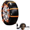 MagiSel 10 PCS Catene da Neve per Autoi, Catene da Neve Universali, Regolabili, Autovetture SUV e autocarri leggeri per pneumatici, 34 grammi di arancia