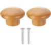 QUARKZMAN 2Pcs Pomello Rotondo In Legno Per Cassetti, Diametro 1 5/8 Pomelli Rotondi Per Cassetti In Legno Con Viti Per Mobili Cassetti Armadio Credenza, Faggio