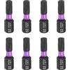 QUARKZMAN 8Pz T27 Inserti per Avvitatore Torx 1/4 Gambo Esagonale 25mm/1 Lunghezza Punte per Cacciavite Magnetico 6 Punte Esagonali a Stella in Acciaio S2 Trapano Elettrico di Qualità