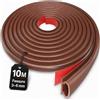 HOGARLAX® Guarnizione Porta e Finestra Adesiva, Profilo D, 10 m Striscia Sigillante (per Fessure da 3 a 6 mm), Paraspifferi per Porte e Finestre, Isolante Termico e Acustico (Marrone)