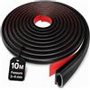 HOGARLAX® Guarnizione Porta e Finestra Adesiva, Profilo D, 10 m Striscia Sigillante (per Fessure da 3 a 6 mm), Paraspifferi per Porte e Finestre, Isolante Termico e Acustico (Nero)