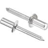 sourcing map Rivetti ciechi, in acciaio inox 304, rivetti per la decorazione, rivetti 6,4 mm, diametro 14 mm, lunghezza della presa chiusa, tono argento, 25 pezzi