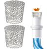 OMIGA 2 Pezzi Rete per Pluviale 63-75mm Grondaie in Acciaio Inox 304 Argento Protezione Dalle Foglie Rastremato Grondaia Acqua Piovana per Scarico del Tetto Piano Iltrare Foglie Rami