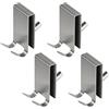 YoHyien 4 Pezzi Gancio Accappatoio Doccia, Ganci Doccia Accappatoio con Pad EVA, Appendi Accappatoio in Acciaio Inossidabile per Box Doccia e Bagno, Adatto a Vetro Senza Cornice 5-10 mm (Argento)