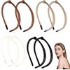 WYRGQIQN Cerchietti per capelli donna set 8 pezzi fascia sottile in pelle colori nero beige arancio caffè accessori moda eleganti per look quotidiano festa scuola università ufficio