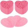Sibba 10 Pezzi Cuore Spugne Viso Spugne Compresse Facciale Scrub Pulizia Spugna Naturale Cosmetico Spa Spugne per la pulizia del viso Massaggio Poro Esfoliazione Maschera Make-up