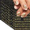Aribliseza Adesivi per unghie, 12 pezzi Adesivi per unghie foglia d'oro, Adesivi 3D autoadesivi per nail art, Adesivi decorativi foglia d'acero autunnale, Design scintillante per donne, Accessori